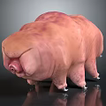 Game Movie Character Pink Bulbous Body With Smooth Skin And Short Legs