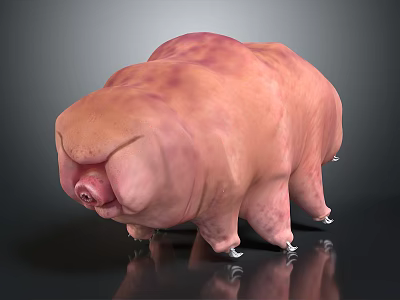 Game Movie Character Pink Bulbous Body With Smooth Skin And Short Legs 3d model