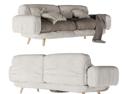 Nordic Double Sofa Fabric Double Sofa model