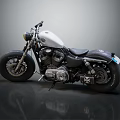 Vintage White and Black Motorcycle With Shiny Engine and Classic Black Wheels