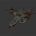 Futuristic Fighter Jet 3D Model With Twin Rotors And Camouflage Design