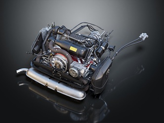 modern engine 3d model