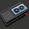 Vintage Retro Tape Player With Transparent Cassette Window And Built In Speaker