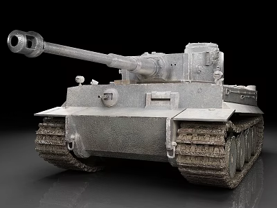 Realistic Detailed Military Tank Model With Long Cannon And Heavy Tracks 3d model