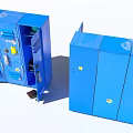 Blue Lockers With Open Door And Stickers Containing Ball Books And Supplies