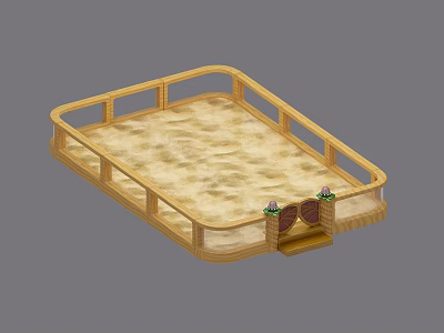 Modern Sand Pond 3d model