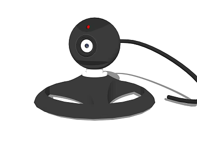 Projection Monitoring Camera With Black Body Red Indicator Light And Stable Base 3d model
