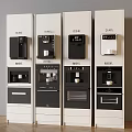 Modern White Household Appliances With Black Control Panels Arranged In Kitchen