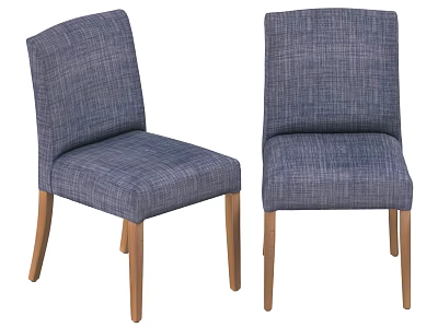 Modern Blue Upholstered Accent Chair With Wooden Legs And Fabric Design 3d model
