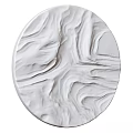 Modern White Circular Wall Decor With Textured Wavy Relief Design For Home Interior 3d model