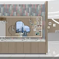 Dental Clinic Interior Design With Blue Dental Chairs Medical Equipment And Bookshelves
