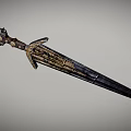 Vintage Style Decorative Sword With Intricate Golden Engravings And Sharp Blade