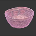 Handwoven Orange Red Basket With Intricate Colorful Patterns For Home Storage