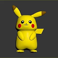 Yellow Pikachu Character With Brown Ear Tips Red Cheeks And Standing Pose