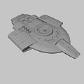 Futuristic Sci Fi Spaceship Design With Glowing Lights And Starry Background