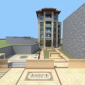 Modern Multi Story Detached Villa With Stone Exterior And Landscaped Courtyard