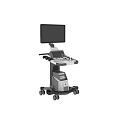 Professional Medical Diagnostic Equipment With Dual Monitor Screens And Wheeled Control Panel Carts