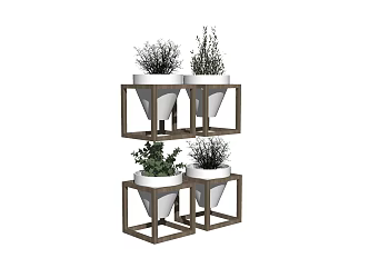 Modern hanging basket potted plant pendant wall decoration 3d model