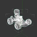 Cartoon Go Kart With Red Body And Driver In Red White Helmet