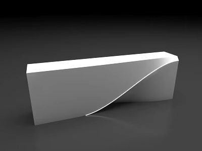 Modern Minimalist White Reception Desk With Curved Design And Sleek Surface 3d model