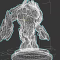 3D Model Of Rock Creature With Brown Base And White Snow Like Bottom