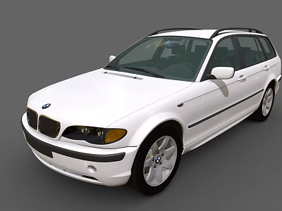 White BMW Wagon With Sleek Exterior Design Alloy Wheels And Front Grille 3d model