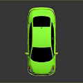 Green Hyundai Sedan 3D Rendered on Shiny Reflective Surface with Modern Design