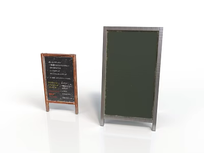 Small and Large Green Chalkboards with Wooden and Metal Stands for Home Use 3d model