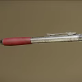 Red Grip Silver Body Writing Pen With Metal Clip For Daily Use