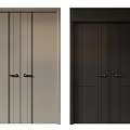 Modern Double Doors with Light and Dark Colors for Home Interior Design 3d model
