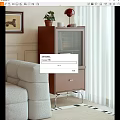 Stylish Brown Decorative Cabinet In Living Room With Glass Door Drawer And Potted Plant