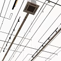 Ceiling Mounted Air Conditioner Air Outlets In Structural Design With Suspended Ceiling And Pipes
