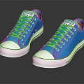 Blue Canvas Casual Sneakers with White Laces Soles Toe Caps and Label on Tongue
