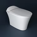 Sleek Modern White Toilet Design With Rose Gold Trim And Minimalist Clean Lines