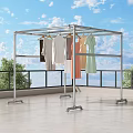 Drying rack balcony hanging rack ceiling clothes pole clothes sky 3d model