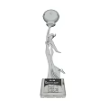 Silver Trophy With Human Figure Sculpture And Best Design Base 3d model