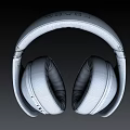 White And Brown Over Ear Headphones With Soft Leather Earpads For Premium Audio Experience