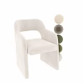 Modern Cream Plush Accent Chair With Curved Armrests And Thick Legs Minimalist Design
