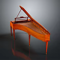 Classical Wooden Grand Piano With Curved Body And Elegant Wooden Legs