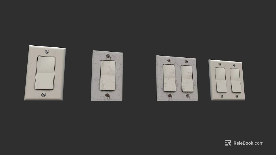 Modern Silver Wall Lights with Single Double and Triple Head Designs 3d model