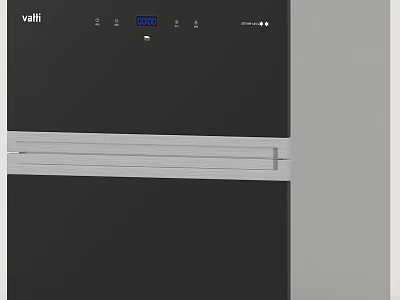 Valli Modern Kitchen Appliance With Black Silver Finish And Digital Display Panel 3d model
