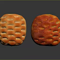 Two Freshly Baked Artisan Bread Loaves With Golden And Red Crusty Surface Patterns