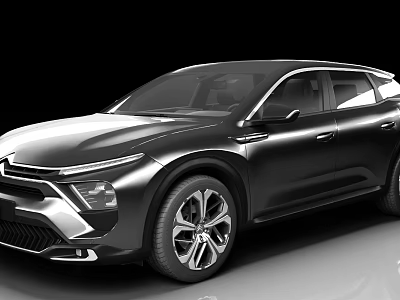 Sleek Black Modern SUV Featuring Streamlined Design Alloy Wheels And LED Headlights 3d model