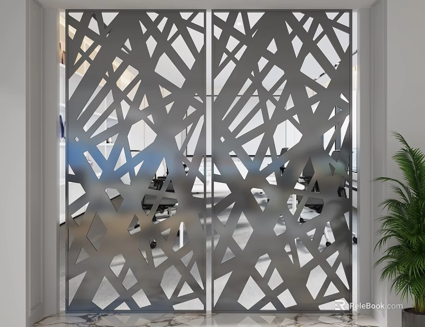 Modern Geometric Pattern Screen Partition For Interior Space 3d model