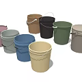 Bathroom Accessories Plastic Buckets in Various Colors with Handles for Home Use
