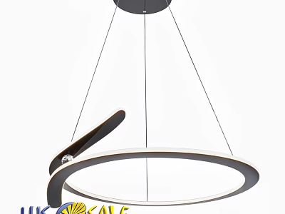Elegant Modern Chandelier With Circular Ring And Curved Metallic Design 3d model