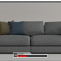 modern double sofa fabric double sofa 3d model