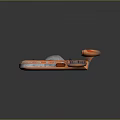 Orange Futuristic Spacecraft With Transparent Cockpit And Multiple Engines