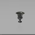 Silver Decorative Vase with Carved Patterns Dual Handles and Sturdy Base for Home Decoration
