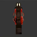 Futuristic Red Sci Fi Gun With Black Accents Scope And Technical Casing 3d model
